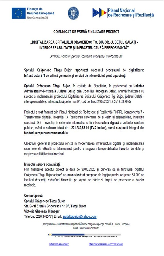 Spital Orasenesc TG Bujor